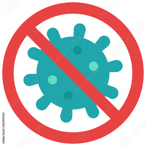 no virus flat icon