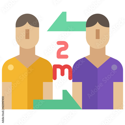 social distancing flat icon