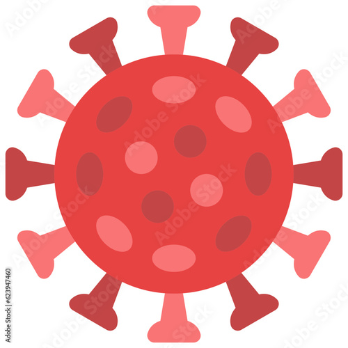 virus cell flat icon