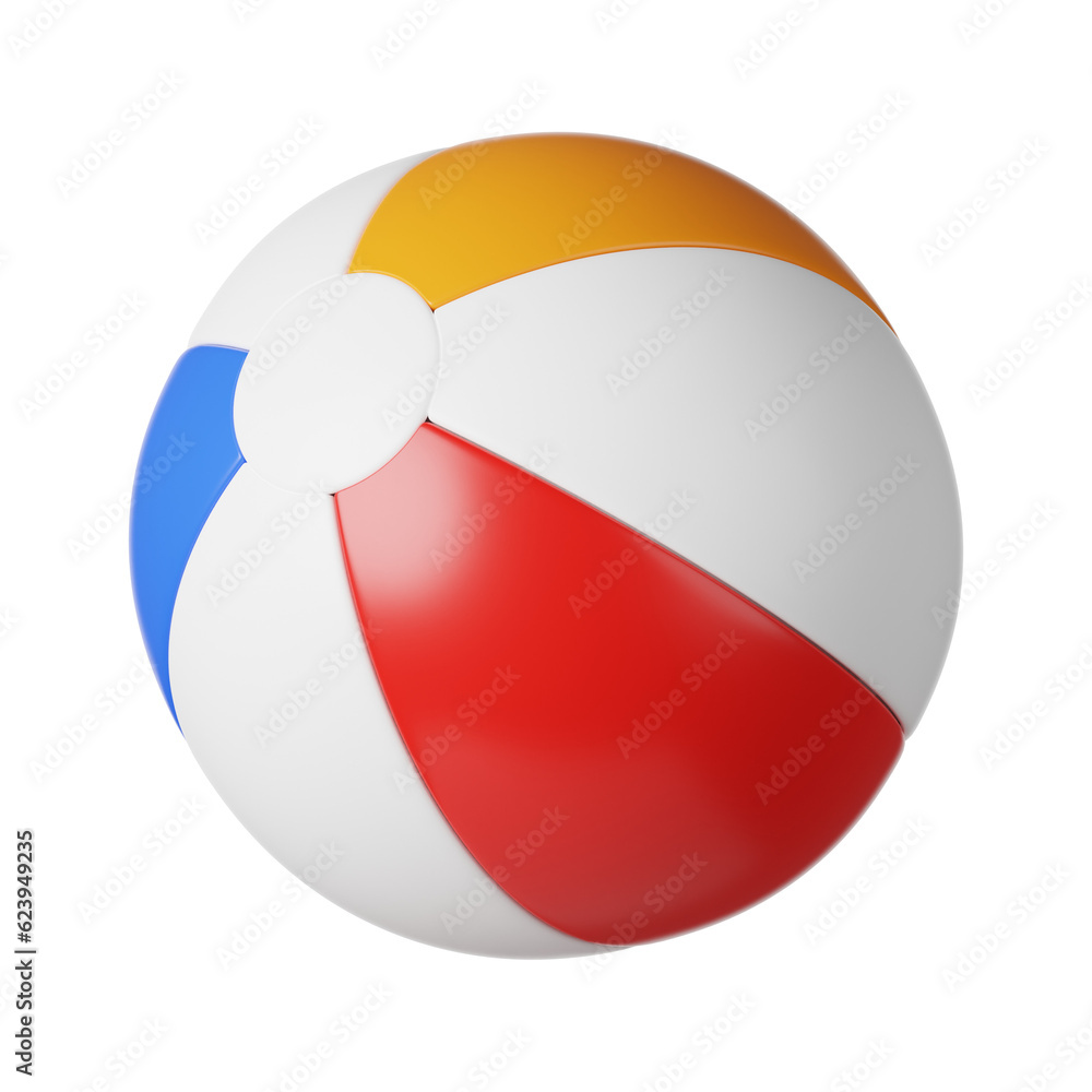 Beach ball with colorful 3d rendering icon for website or app or game