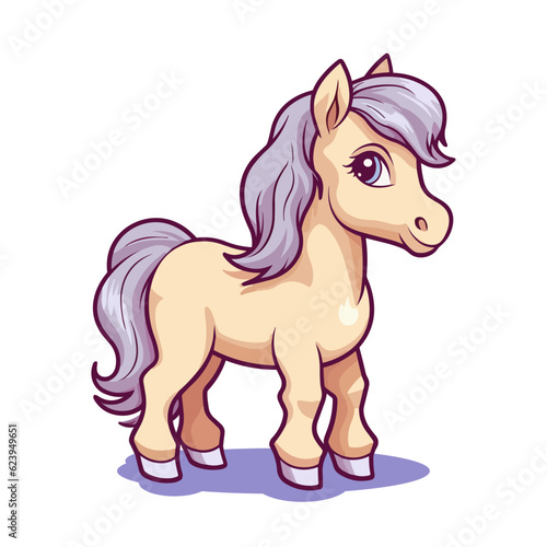 Cute Cartoon Horse - Playful Equine Character. Vector Illustration for Children and Baby. Farm Animal Clipart with Equestrian Theme © Zoya Miller