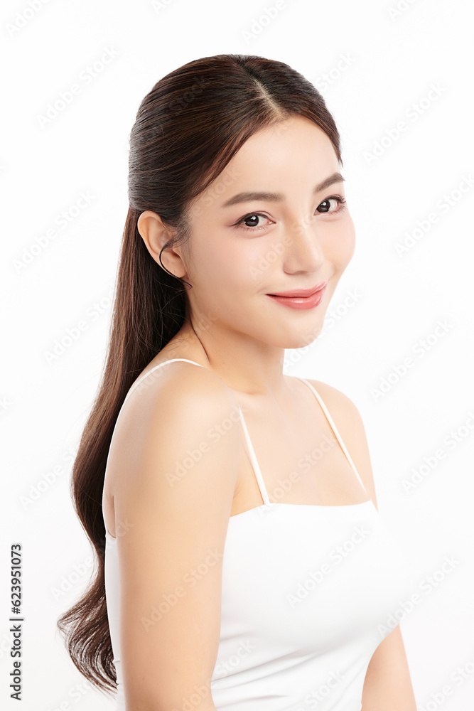 Beautiful young asian woman with clean fresh skin on white background, Face care, Facial treatment, Cosmetology, beauty and spa, Asian women portrait. Beautiful young asian woman with clean fresh skin on white background, Face care, Facial treatment, Cosmetology, beauty and spa, Asian women portrait.