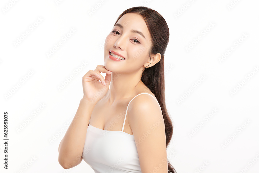 Beautiful young asian woman with clean fresh skin on white background, Face care, Facial treatment, Cosmetology, beauty and spa, Asian women portrait. Beautiful young asian woman with clean fresh skin on white background, Face care, Facial treatment, Cosmetology, beauty and spa, Asian women portrait.