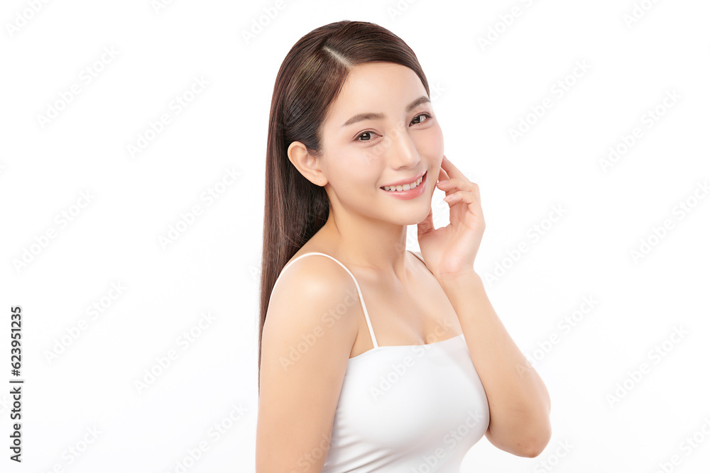 Beautiful young asian woman with clean fresh skin on white background, Face care, Facial treatment, Cosmetology, beauty and spa, Asian women portrait. Beautiful young asian woman with clean fresh skin on white background, Face care, Facial treatment, Cosmetology, beauty and spa, Asian women portrait.