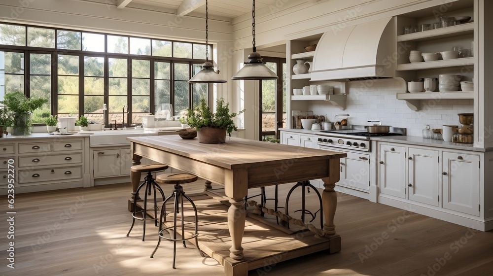 The modern interior design of the kitchen generative ai