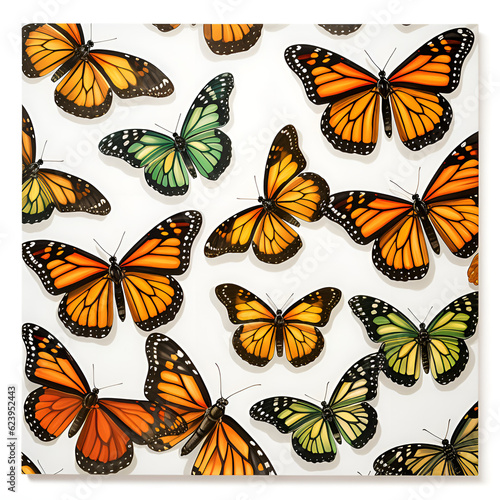 pattern with butterflies,isolated,colorful,black,macro,bug,beauty animal,Ai generated © Quranmeri