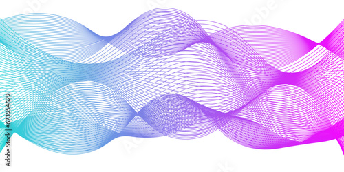 Design element. Many purple line circle ring waves.Abstract wavy stripes on a white background isolated. Creative line art. Design elements created using the Blend Tool.