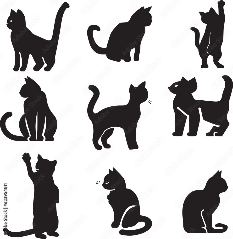 Cats silhouette, cat vector Cats silhouette, cat vector