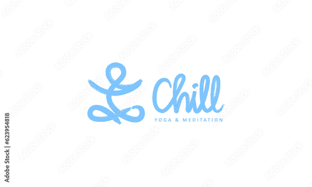 yoga logo pictogram style named Chill