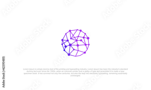 technology logo in circle shape with dots connected