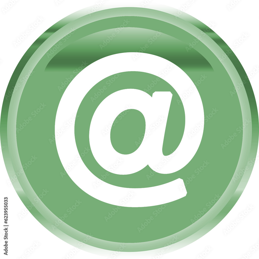 Digital png illustration of green circle with at symbol on transparent background Digital png illustration of green circle with at symbol on transparent background