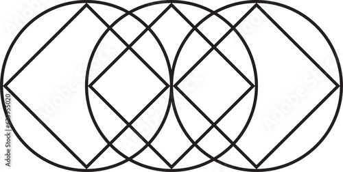 Digital png illustration of shapes in black circles on transparent background