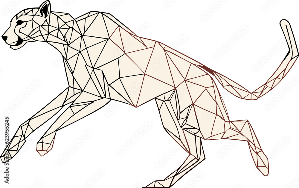 Abstract jaguar triangle shape isolated on a white backgrounds. Jaguar polygonal drawing. Abstract jaguar triangle shape isolated on a white backgrounds. Jaguar polygonal drawing.
