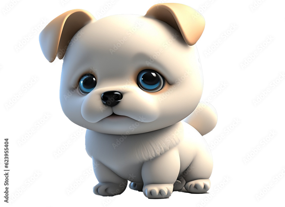 Fototapeta premium cute baby dog cartoon clipart png 