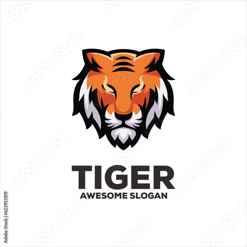 Fototapeta Naklejka Na Ścianę i Meble -  Tiger mascot illustration logo design