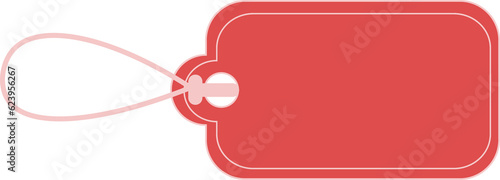 Digital png illustration of red tag on string with copy space on transparent background