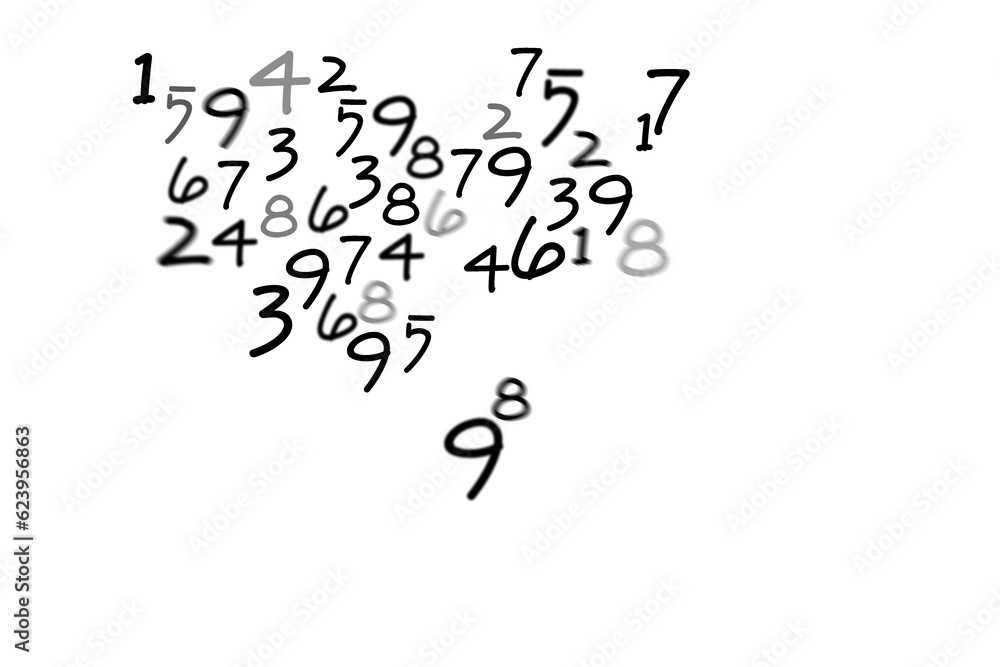 Digital png illustration of numbers on transparent background