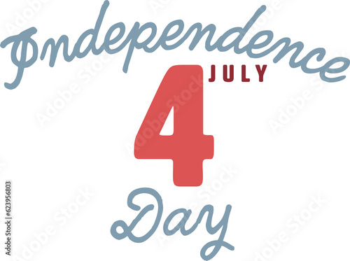 Digital png illustration of independence day 4 july text on transparent background