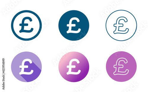 UK Pound Currency Symbol Icon Set