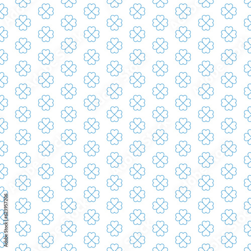 Digital png illustration of pattern with blue clovers on transparent background