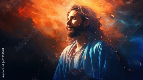 Jesus with dramatic light