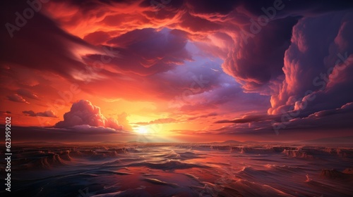 Fiery Storm Weather Creating Dramatic Sunset © Left