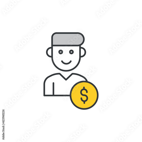 Film Producer icon design with white background stock illustration