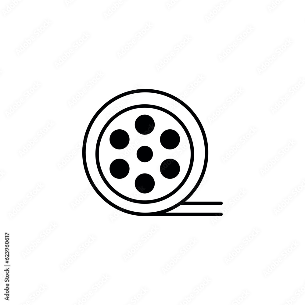 Film Reel icon design with white background stock illustration