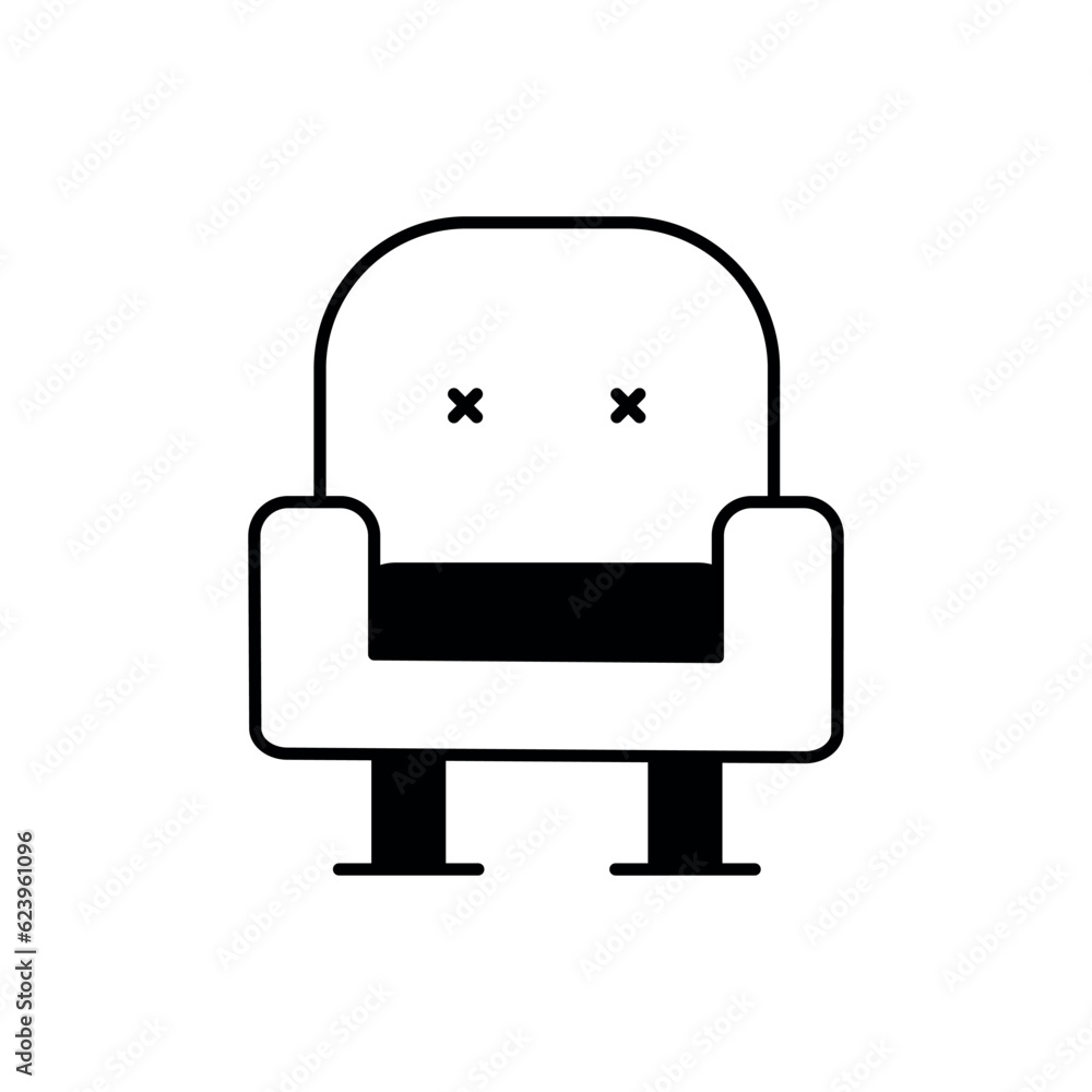 Theater Sofa icon design with white background stock illustration Theater Sofa icon design with white background stock illustration