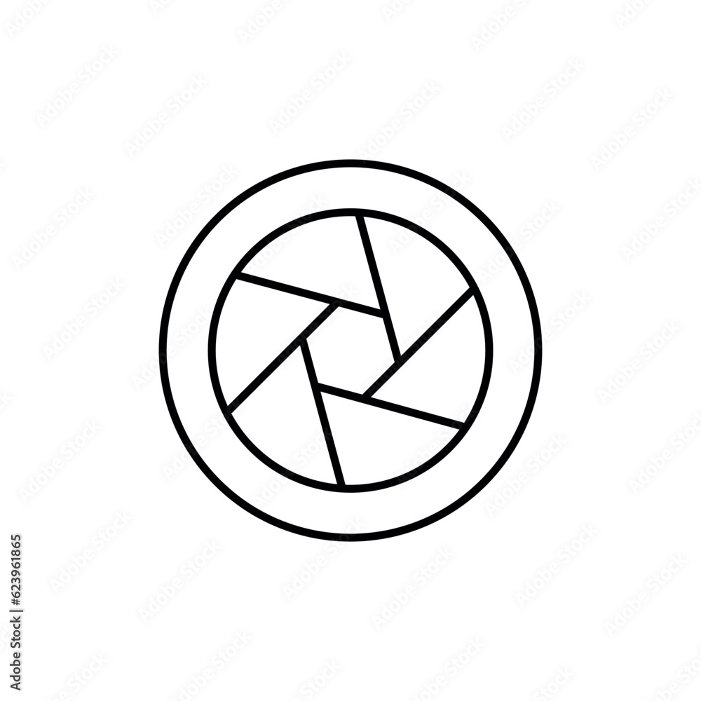 Camera Shutter icon design with white background stock illustration
