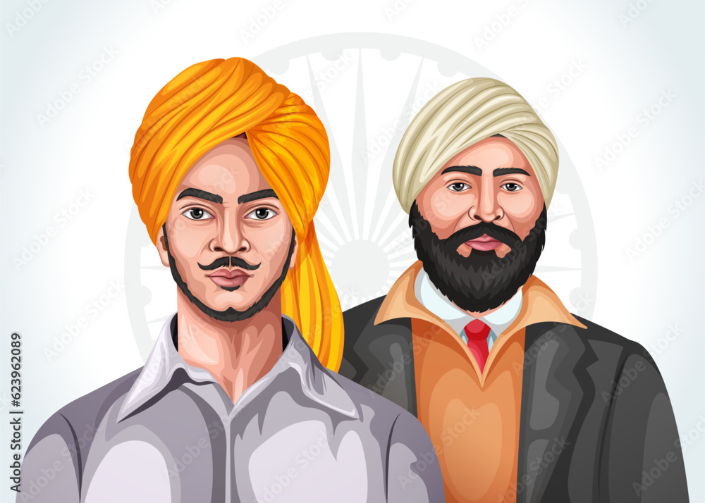 Vector illustration of Indian freedom fighters. Eps 10 vector. Vector illustration of Indian freedom fighters. Eps 10 vector.