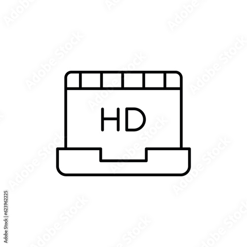 HD Movie icon design with white background stock illustration