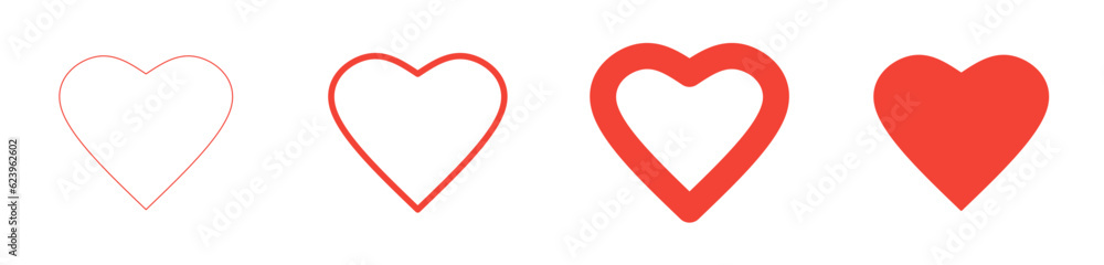 heart icon set