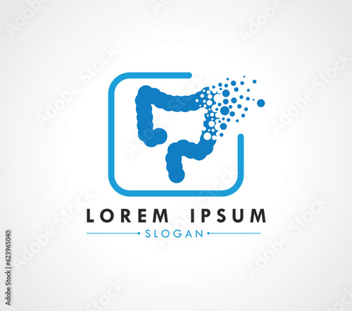 Gastrointestinal logo design dispersing concept. Vector Illustrator.