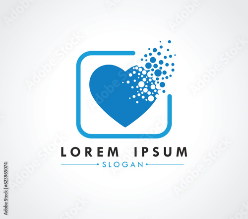 Free Download Heart logo design dispersing concept. Vector Illustrator. - GFXLoad