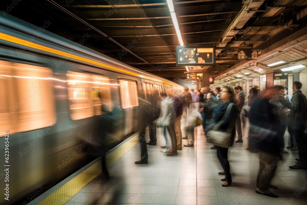 Beautiful motion blur of walking people. Early morning rush hours, busy modern life concept. Ideal for websites and magazines layouts Beautiful motion blur of walking people. Early morning rush hours, busy modern life concept. Ideal for websites and magazines layouts