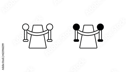 Red Carpet icon design with white background stock illustration