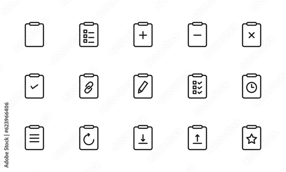 クリップボードのアイコンセット/バインダー/保存/保管/イラスト/ベクター クリップボードのアイコンセット/バインダー/保存/保管/イラスト/ベクター