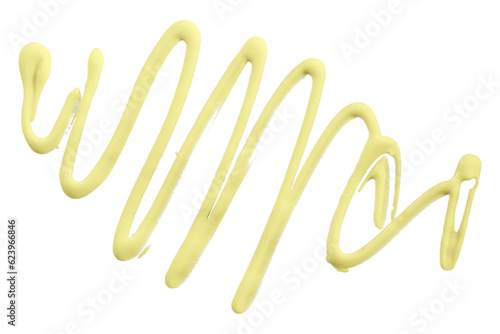 light yellow watercolor zigzag drop isolated on transparent background