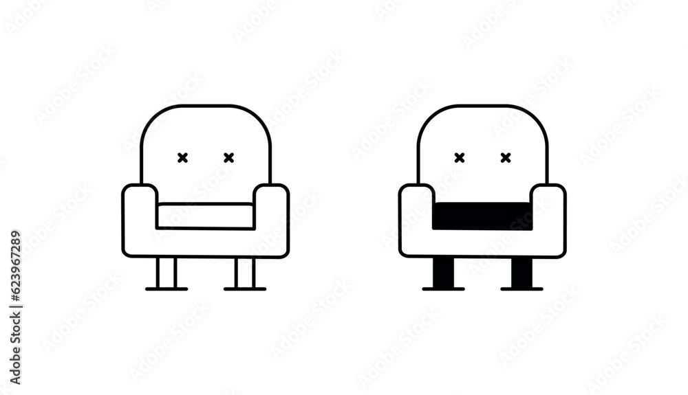 Theater Sofa icon design with white background stock illustration Theater Sofa icon design with white background stock illustration