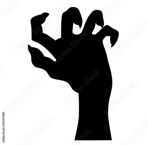 Halloween zombie hand silhouette 