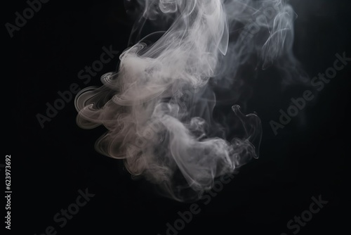 Real white smoke on black background. © Denis