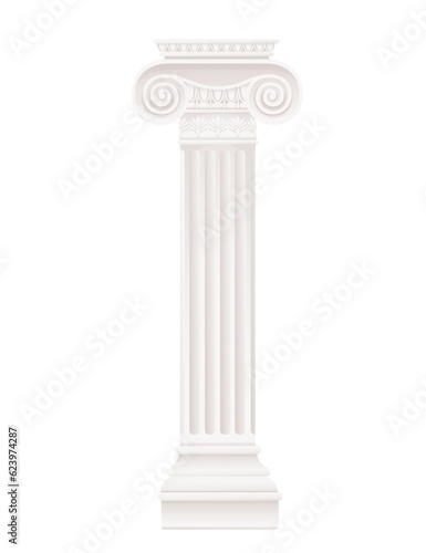 White ancient style column classic architecture design vector illustration isolated on white background