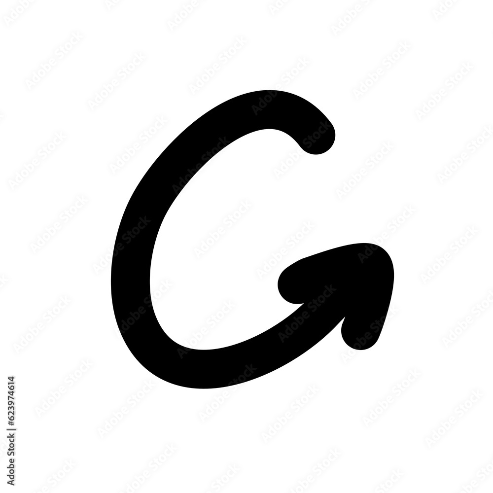 Icon of rounded arrow vector flat design Icon of rounded arrow vector flat design
