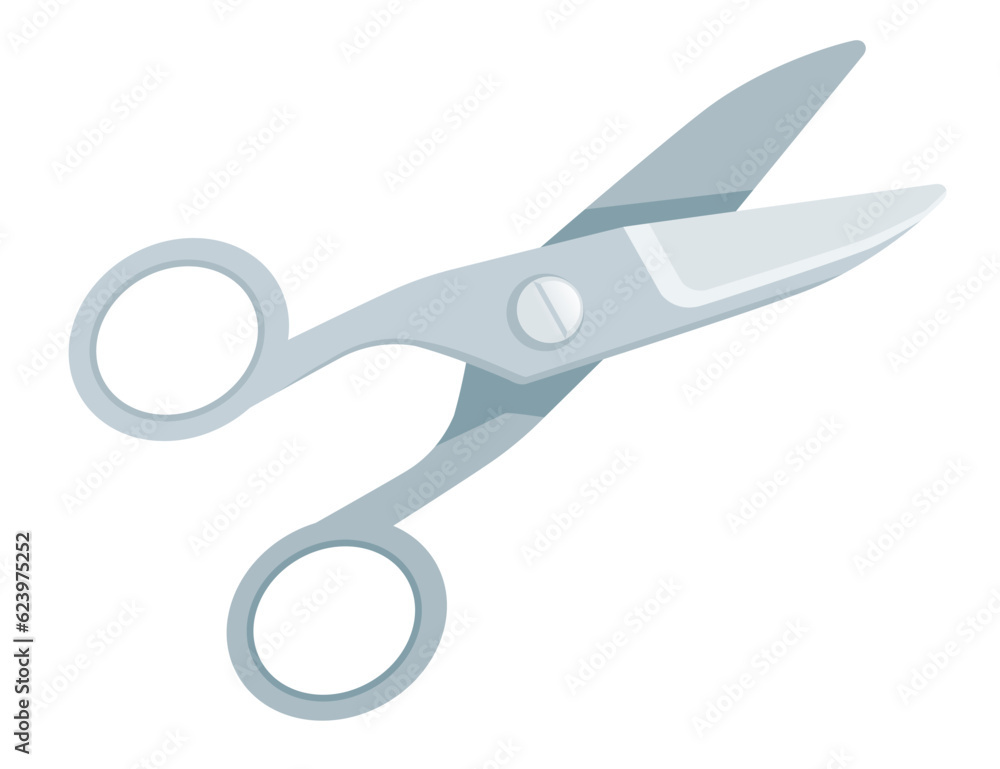 Fototapeta premium Stainless steel scissors vector illustration isolated on white background