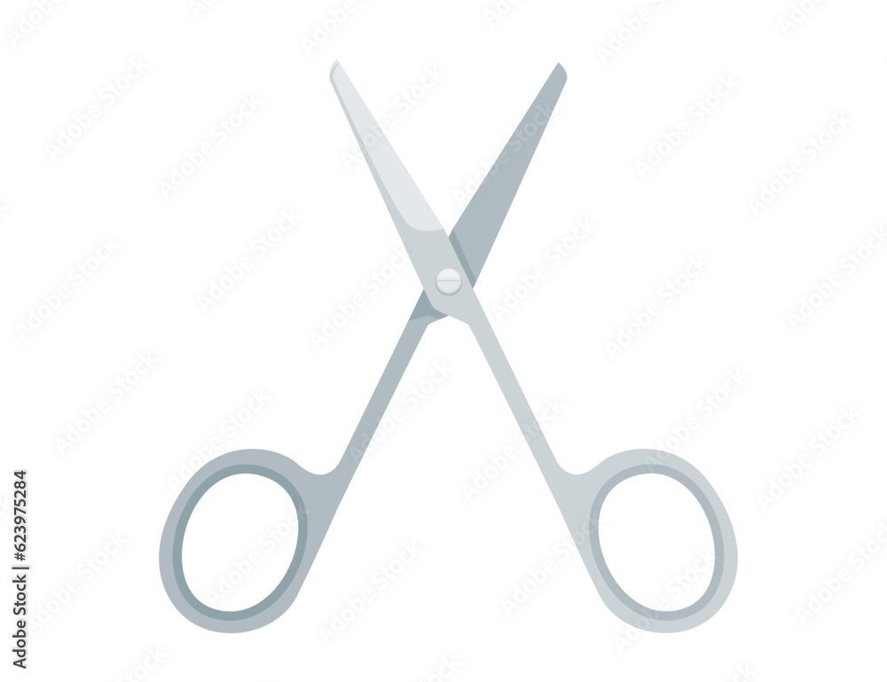 Stainless steel scissors vector illustration isolated on white background Stainless steel scissors vector illustration isolated on white background
