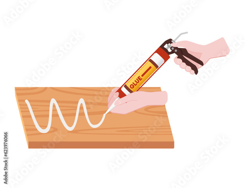 Industrial glue gun vector illustration isolated on white background