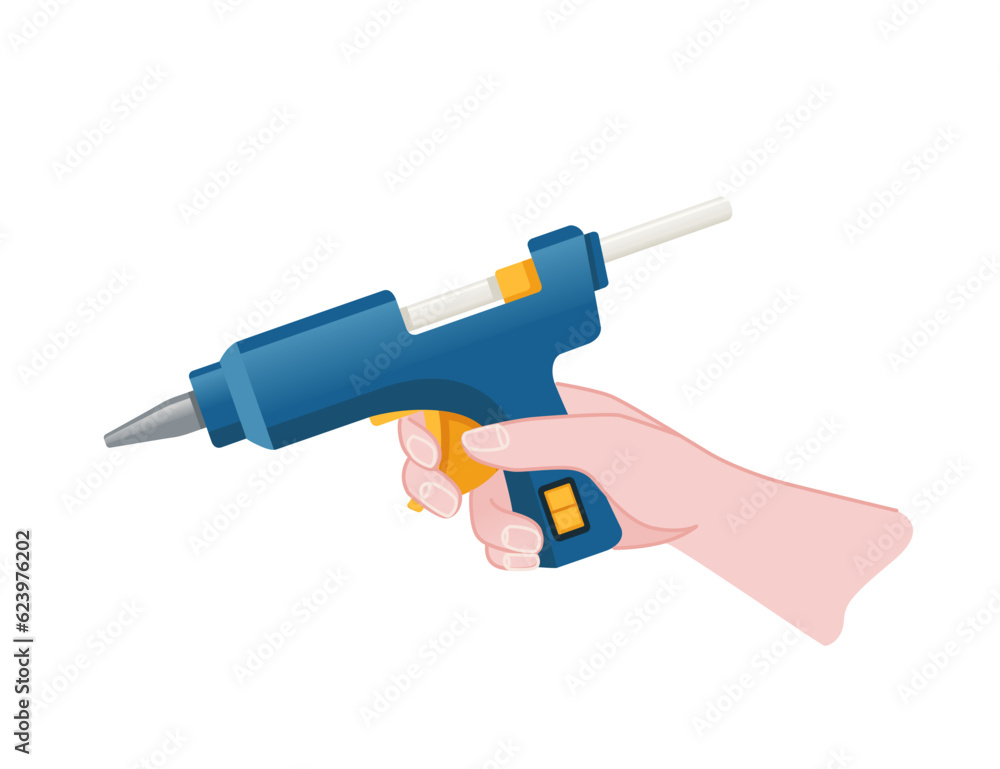 Hot glue gun pistol vector illustration isolated on white background Hot glue gun pistol vector illustration isolated on white background