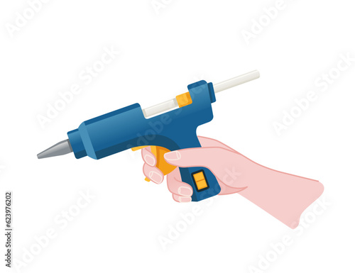 Hot glue gun pistol vector illustration isolated on white background