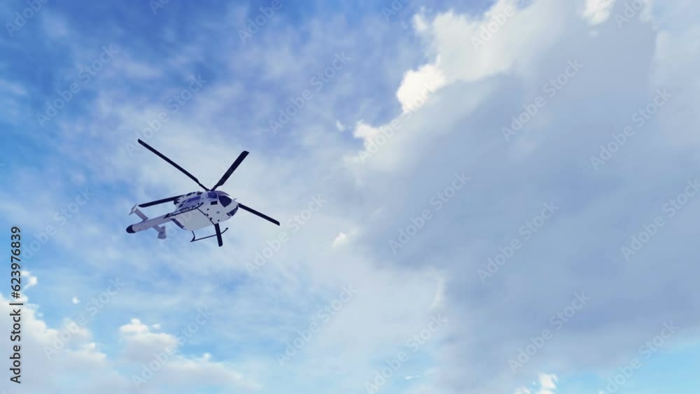 Helicopter Scene With Sky in the background Helicopter Scene With Sky in the background
